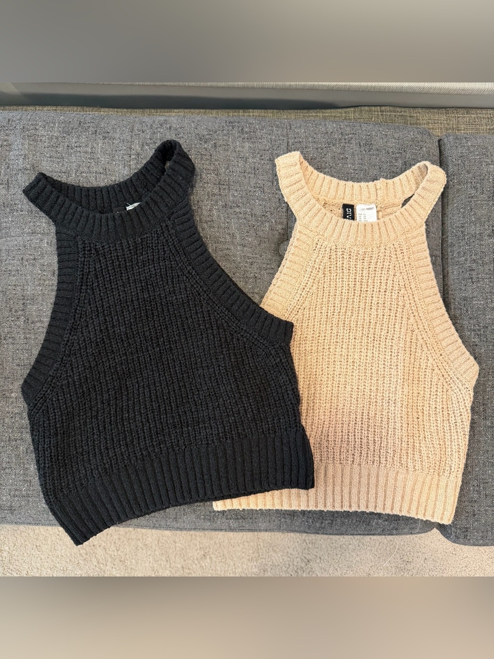 Bundle of 2 H&M Knit Halter Crop Tops- XS/S